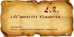 Löwentritt Klaudetta névjegykártya